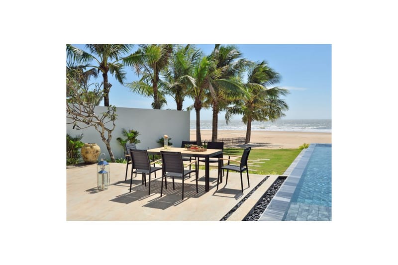 Utomhusmöbelgrupp Lifestyle Garden Portals 161 cm 6 lite carverstolar - 6 lite carverstolar - Utemöbler - Utegrupp - Matgrupp utomhus