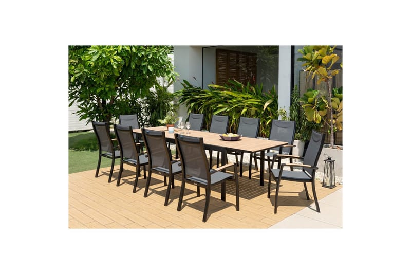 Utomhusmöbelgrupp Lifestyle Garden Panama 210-300 cm 10 stapelbarfotölj - 10 stapelbarfotölj - Utemöbler - Utegrupp - Matgrupp utomhus