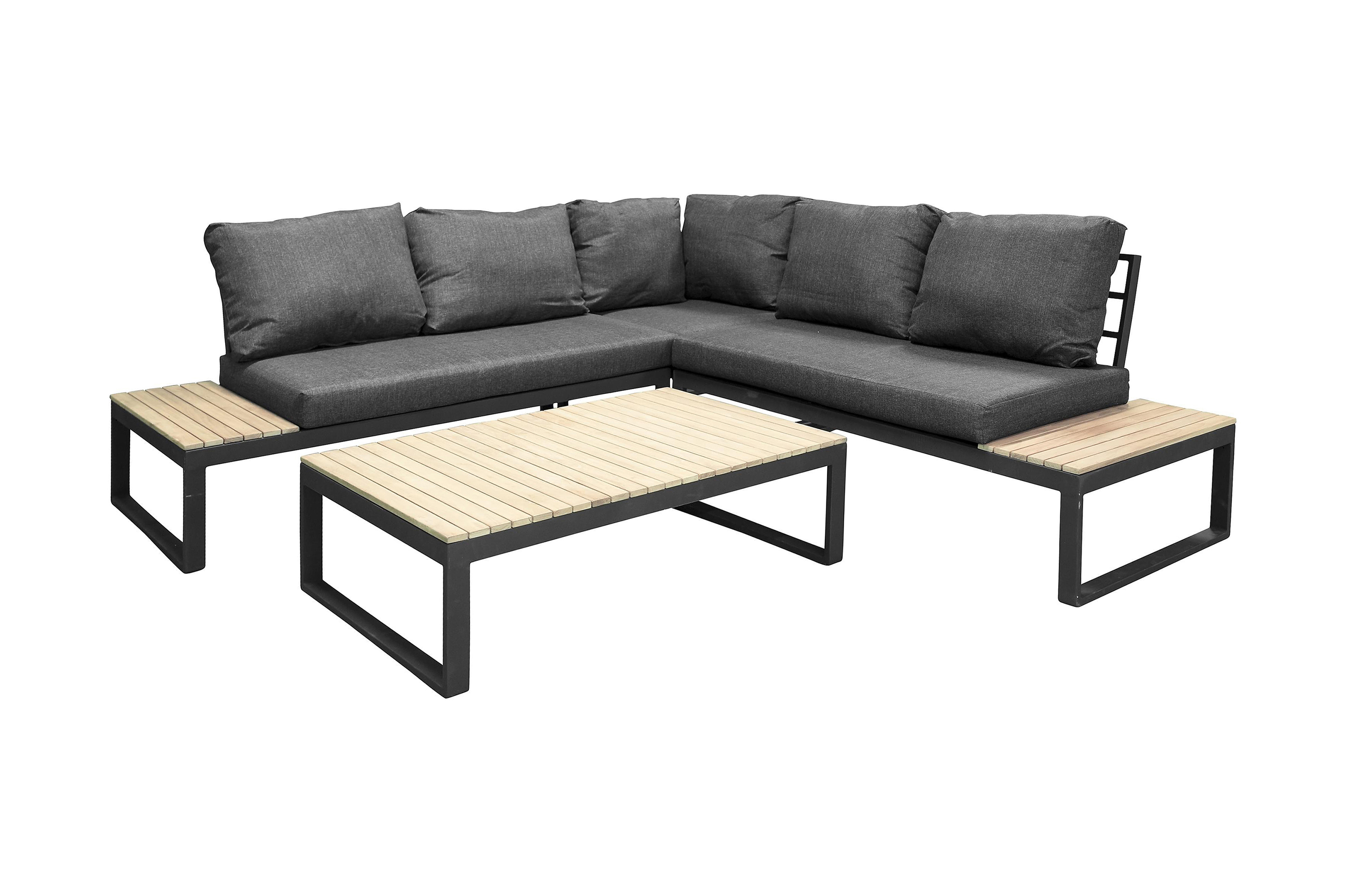 REA/Black Friday Atlantic Hörnsoffa Svart/Natur - Venture Home Loungesoffa Grå,Svart Trä