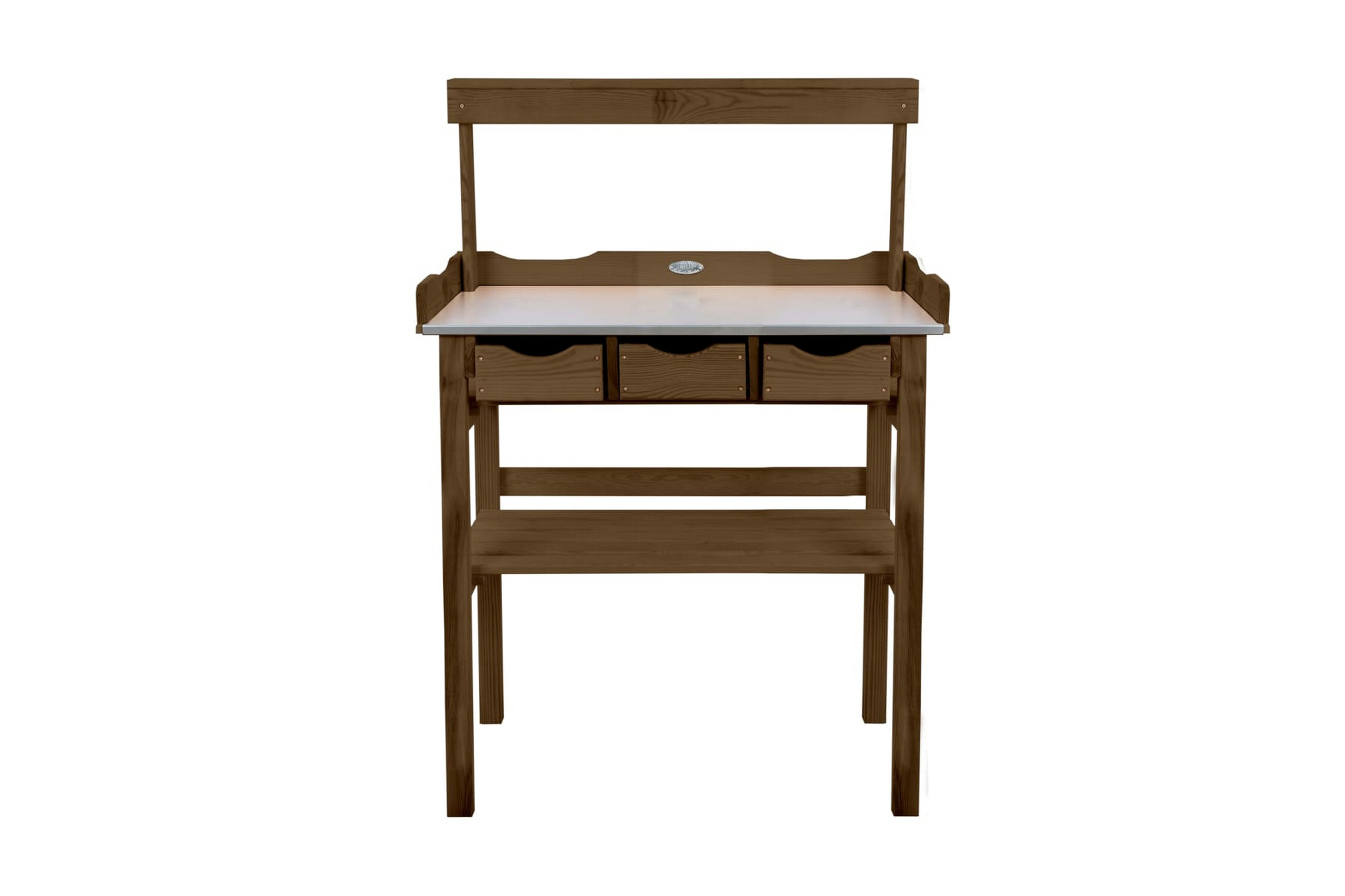 Esschert Design Planteringsbord med låda och hylla brun - 433900