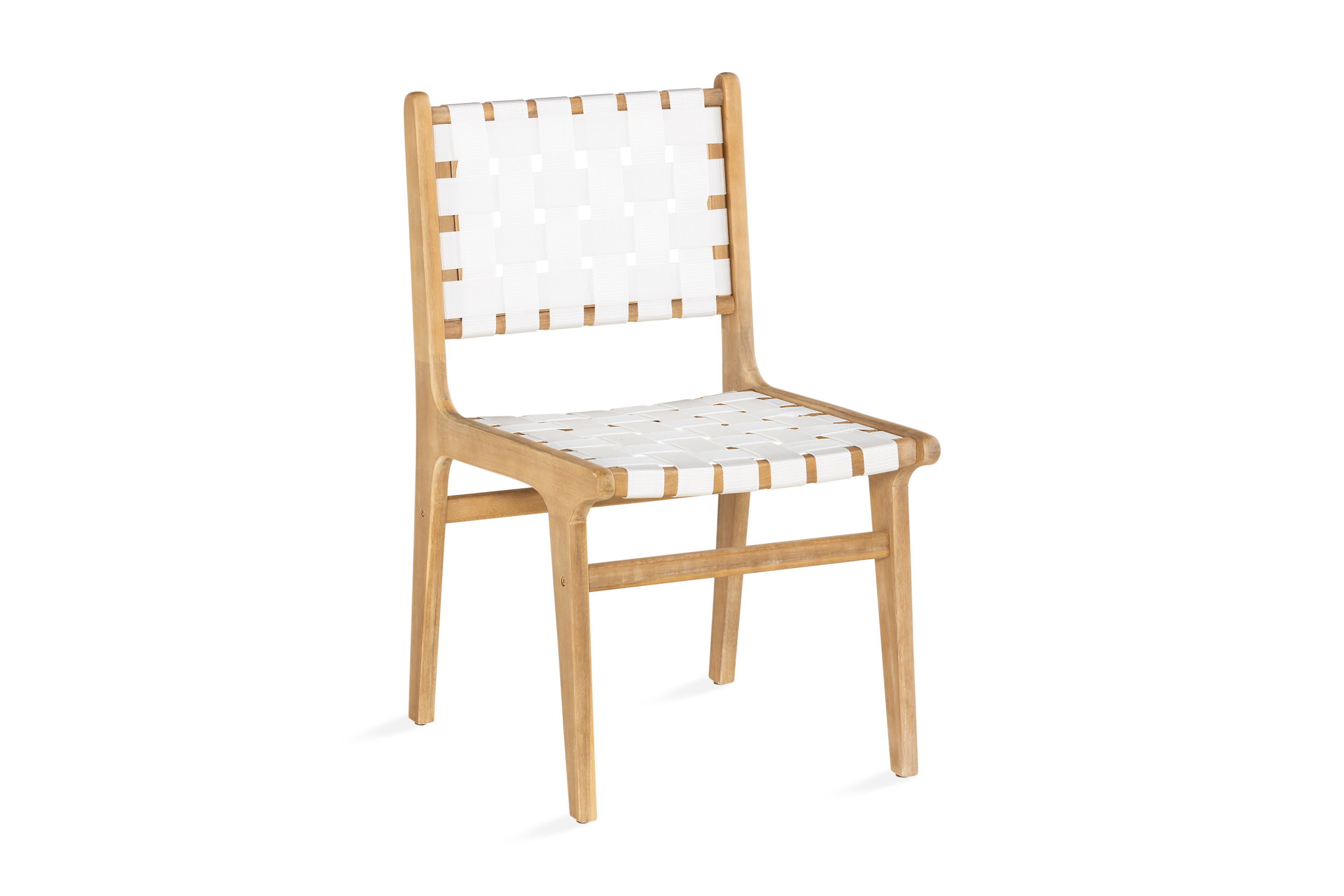 REA/Black Friday Panda Matstol - Akacia/Vit & karmstol utomhus Vit,Brun,Beige Tyg deNoord