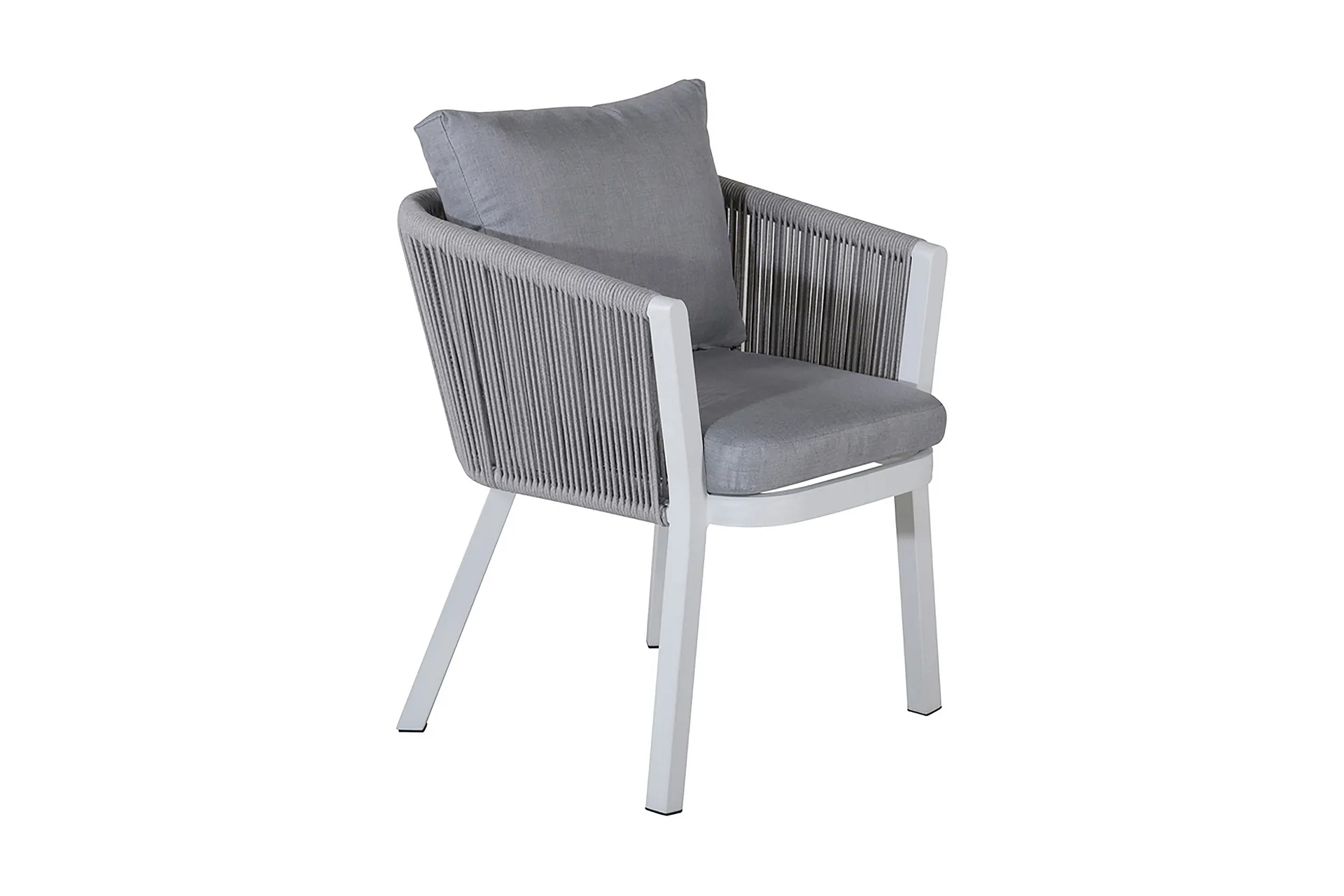 Virya Matstol Utomhus med Dyna - Vit/Grå