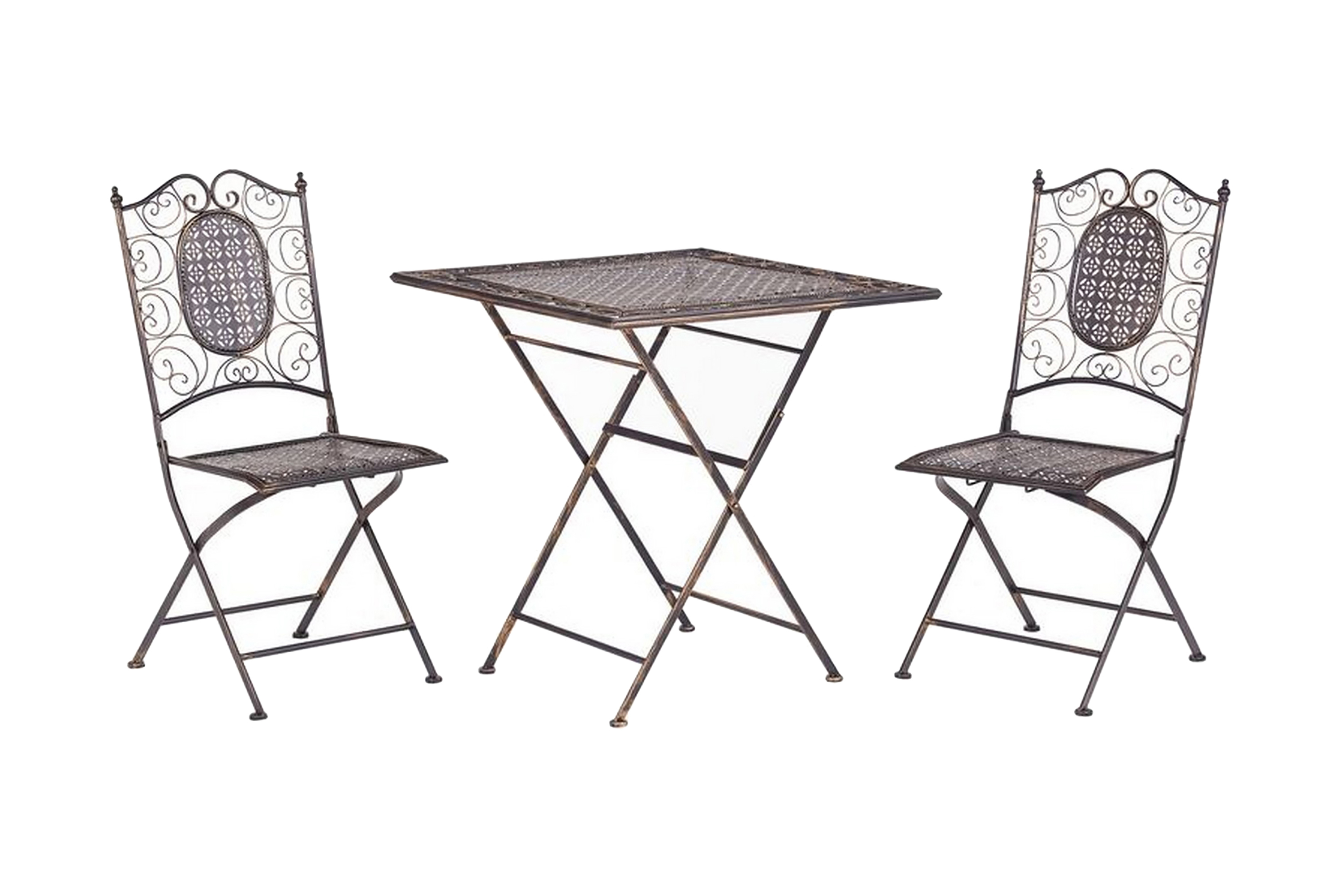 REA/Black Friday Balkongset av bord och 2 stolar svart BORMIO - Svart Cafeset Metall