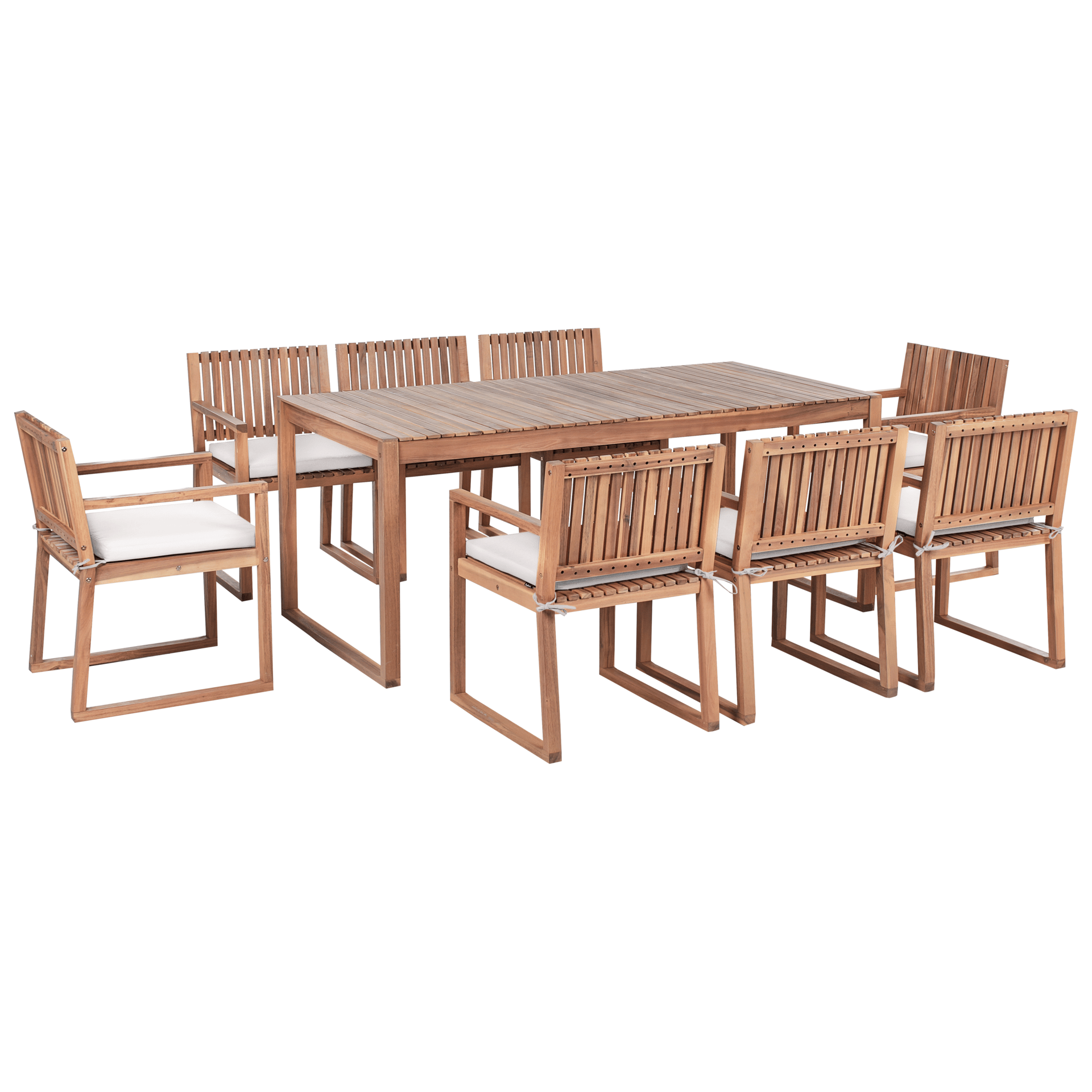 Matgrupp utomhus 8-Sits Sassari Premium med Kuddar Akaciaträ – Brun/Beige