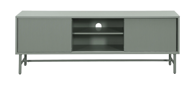 Matterhorn Smal tv-bänk med förvaring 40 cm djup 157 cm bred 58 cm hög, Grön