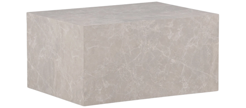 York Travertin Soffbord 80x60x40 cm, Beige / Betong