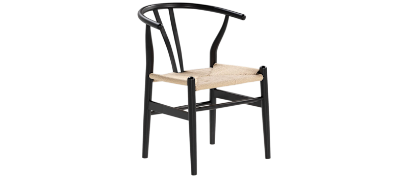 Dastoori Matstol med Armstöd, Svart / Natur / Beige