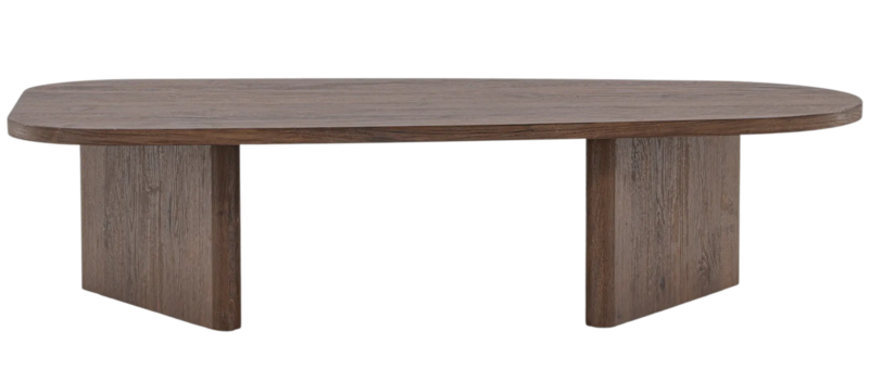 Grönvik Ovalt Soffbord 130x65 cm, Mörkbrunt / Valnöt / Trä