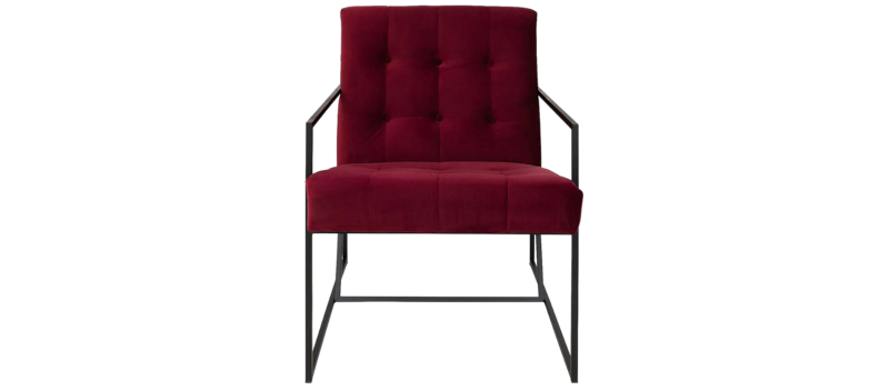 Indy Sammetsfåtölj, Röd/Svart