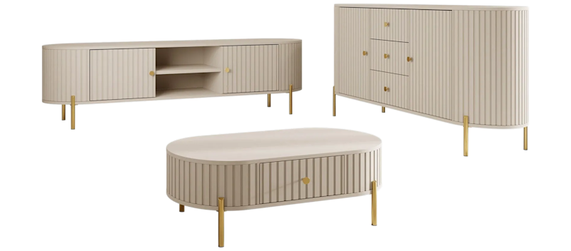 Maggio Möbelset För Vardagsrum, Beige