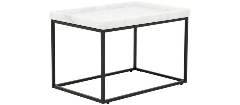 Kungshult Sidobord 60 cm, Vit/Svart