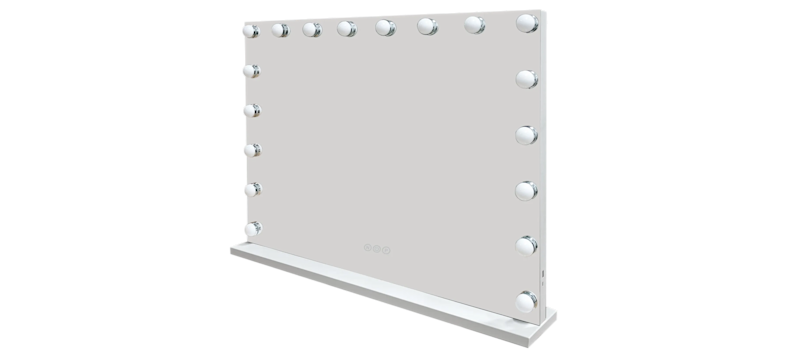 Glow Stor sminkspegel 80 cm med belysning lampor - Hollywood spegel med USB-charging, Vit